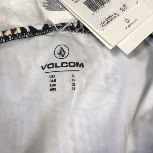 New Volcom Nomad Tide Skimpy Bikini Low Coverage Geometric Bottom Cut Out XL - Picture 6 of 6